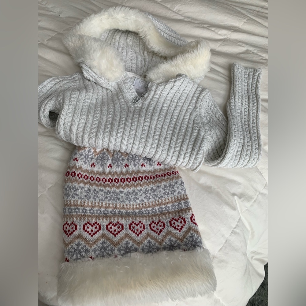 Girls Winter/Holiday sweater and matching skirt
